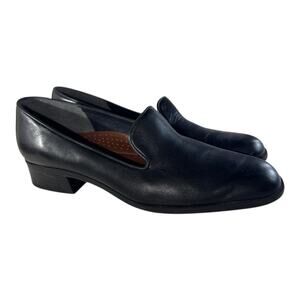 Naturalizer Shoe Woman 7.5 Narrow Black Leather Orthopedic Fit 4U System Slip On